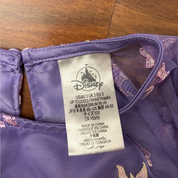 Disney Tangled Rapunzel purple mesh embroidered floral short sleeve dress - Picture 5 of 5